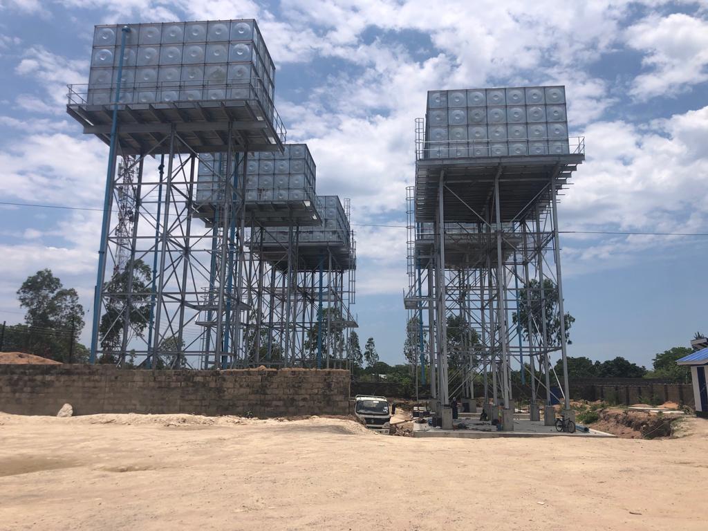 Elevated storage tanks at Malengwa in Mongu
