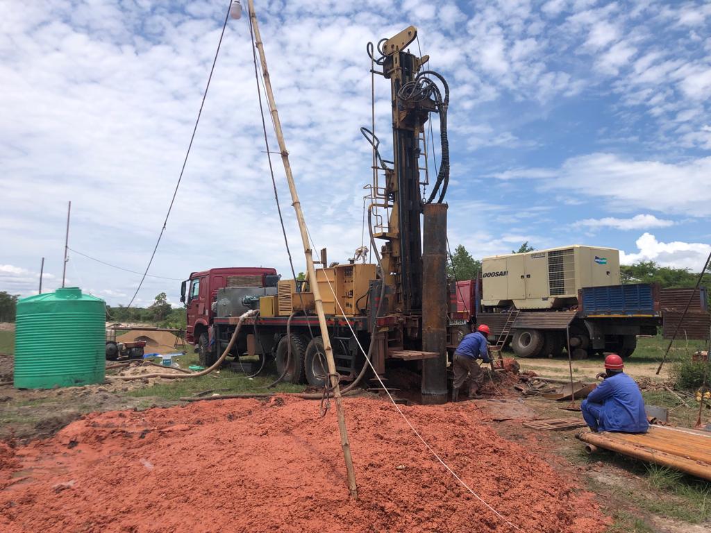 Drilling of boreholes at Chilombo wellfield in Kaoma
