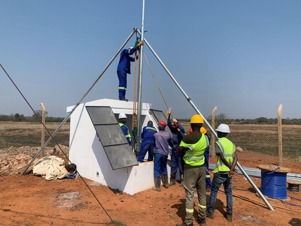 Equipping boreholes in Falklands wellfield in Kaoma